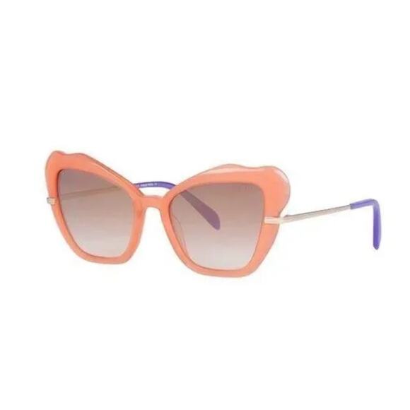 Emilio Pucci Salmon Orange Butterfly Sunglasses